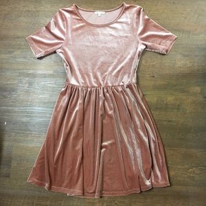 Vintage Pink Velvet Dress